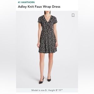 NWT- 41 HAWTHORN
Adley Knit Faux Wrap Dress Size L